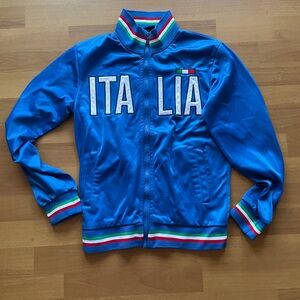 Blue NAGI Jacket with Italian Flag Accents- futbol jersey
